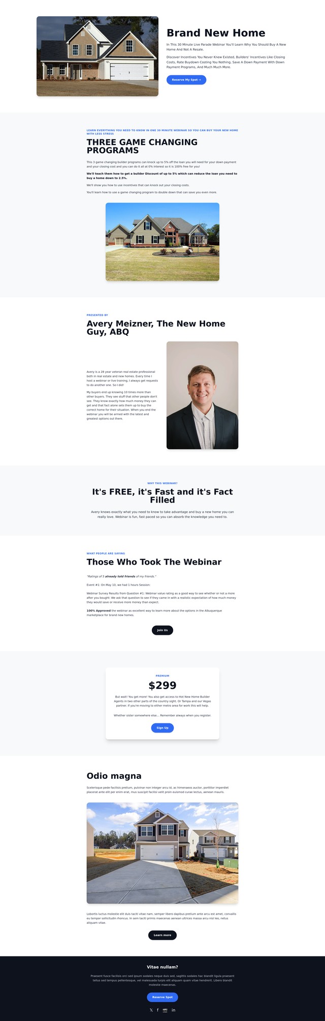Webinar Landing Page