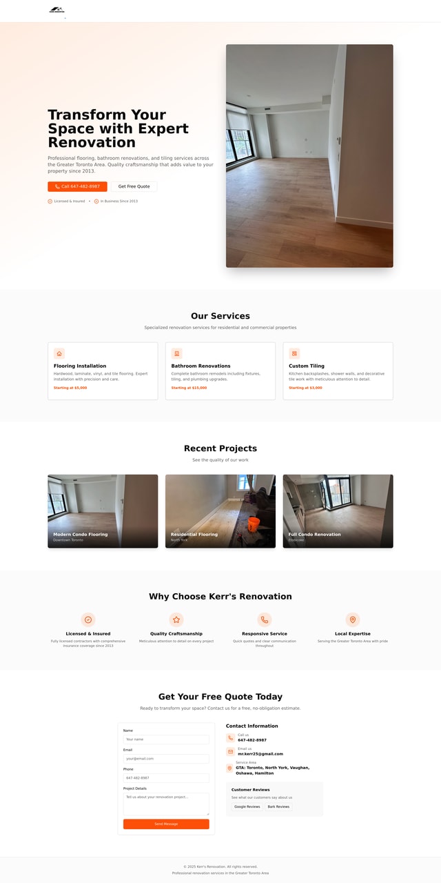 Renovation Service Inquiry