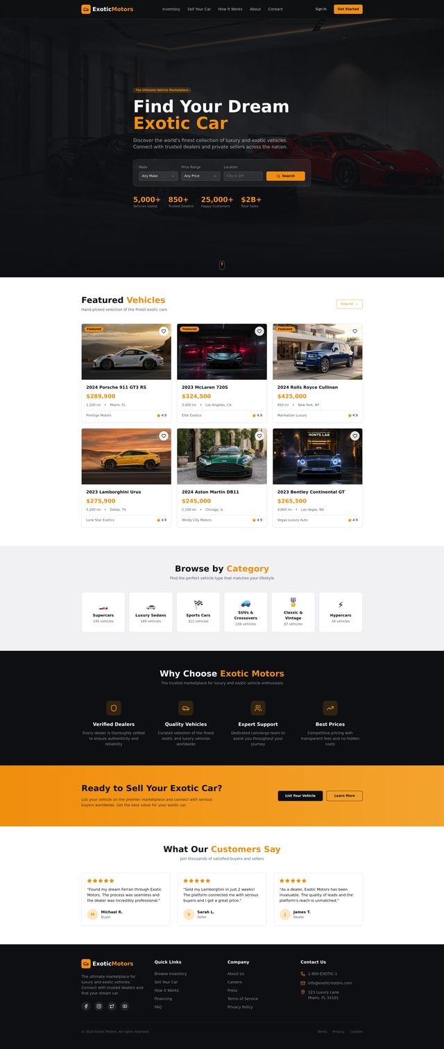 Exotic Motors Redesign