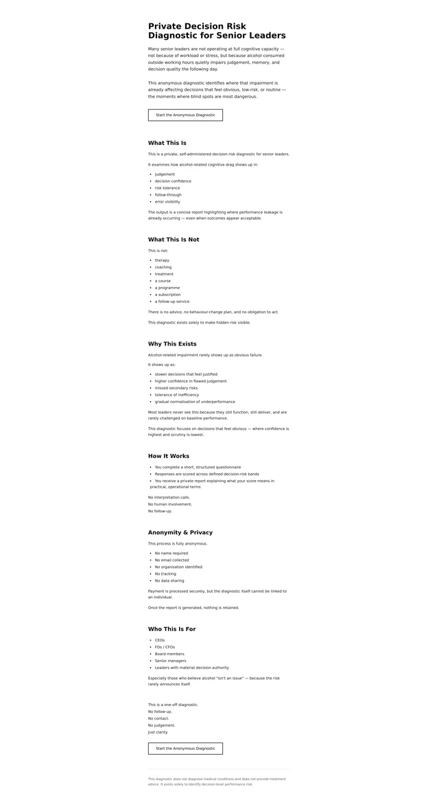 Private Risk Diagnostic