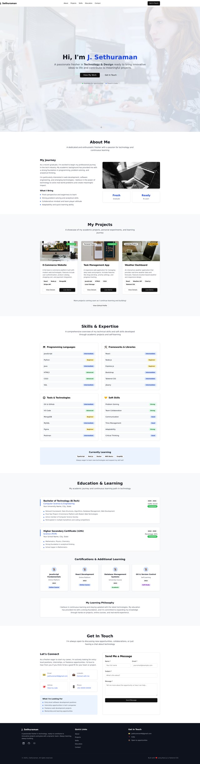 Portfolio Website Help