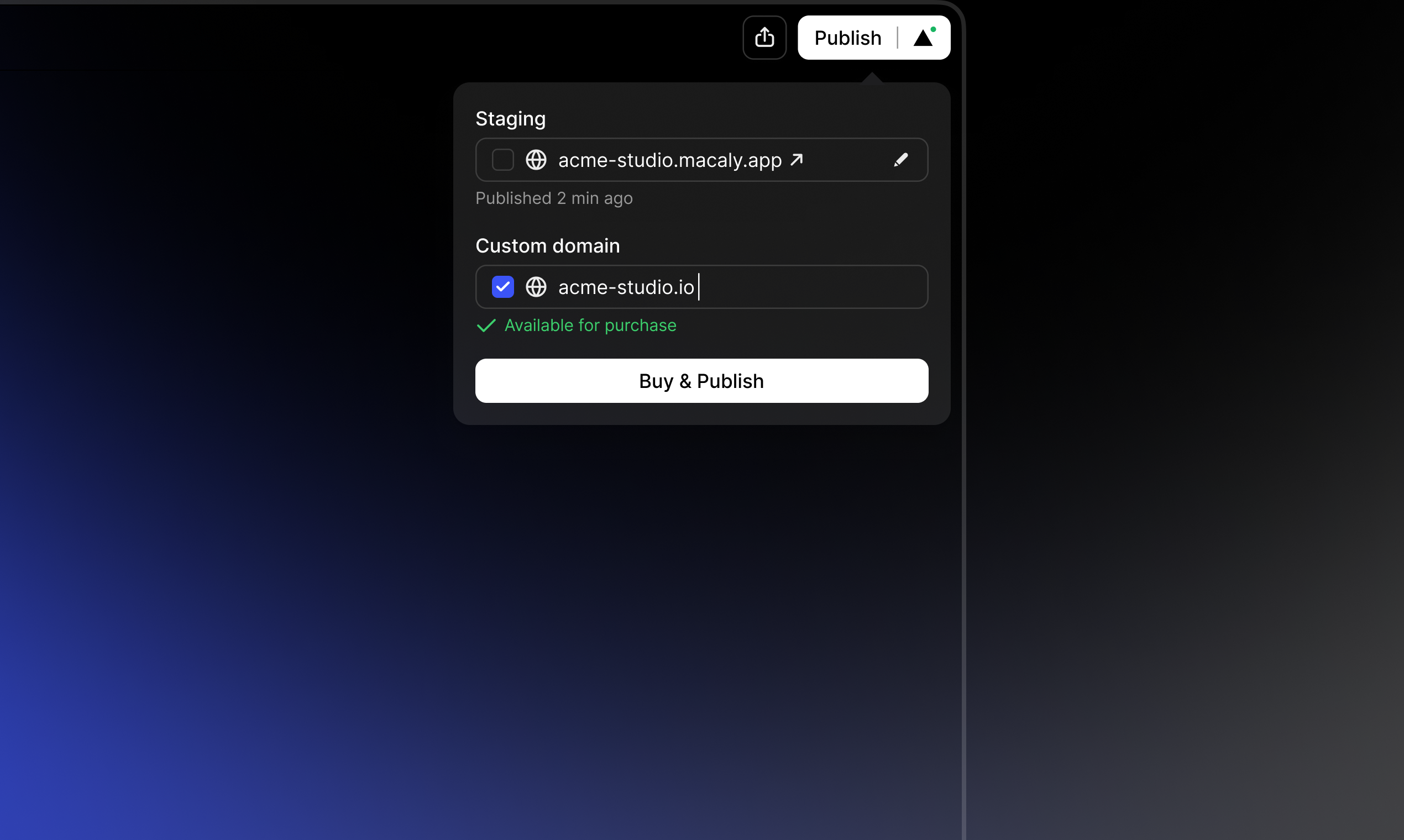 How to Publish Your Website or App with Macaly