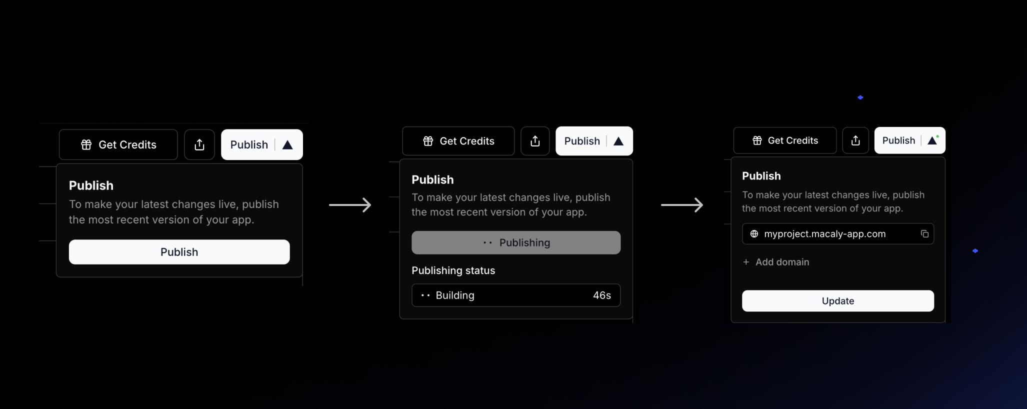 Click Publish in the top right to make your site live.